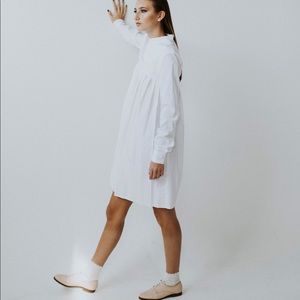 White ASOS pleated dress- TALL